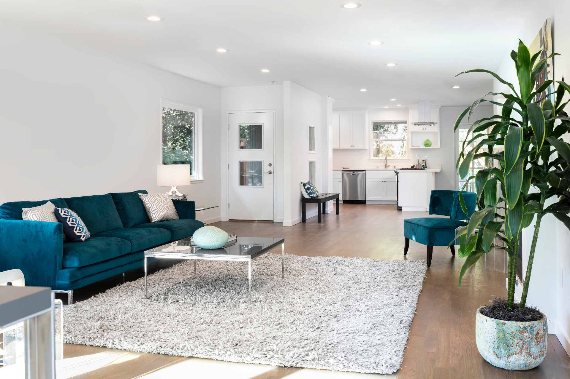 Clean modern living room